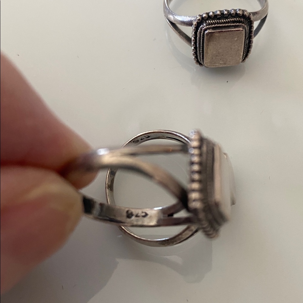 Silver - 925 - Square Signet Rings - Picture 3 of 3